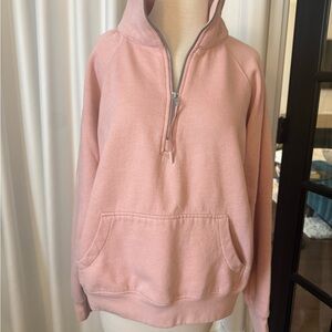 Women's Half-Zip Pink Pullover Sweatshirt